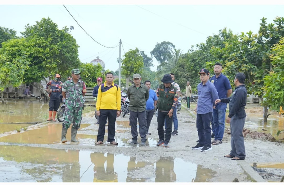 Pj. Bupati Inhil Tinjau dan Salurkan Bantuan untuk Korban Banjir Kemuning