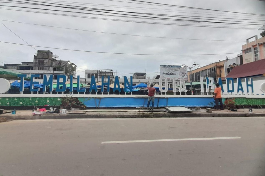 Tugu “Tembilahan Kota Ibadah” Segera Rampung, Jadi Ikon Baru Kota