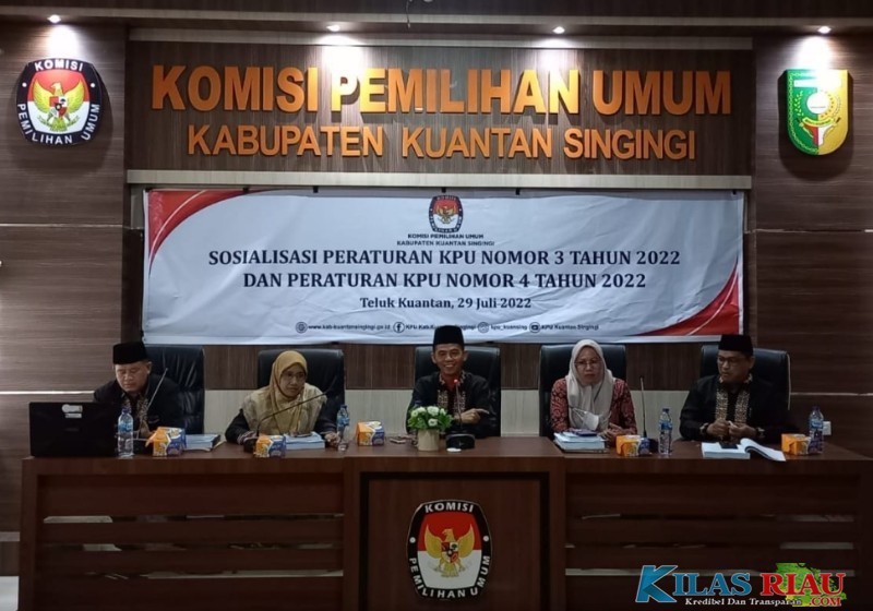 KPU Kuansing Sosialisasikan Peraturan KPU Terhadap Parpol, Guna Persiapan Pemilu 2024 Mendatang