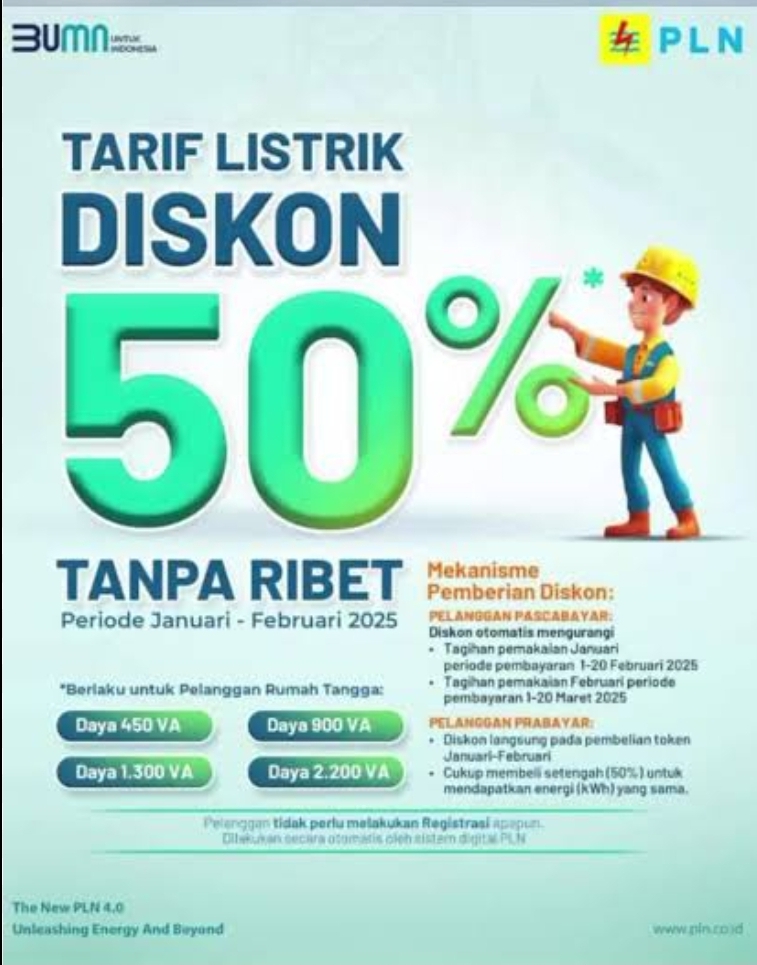 PLN Hadirkan Diskon 50% Token Listrik, Peluang Hemat bagi Pelanggan Bersubsidi